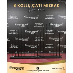  Mızrak Şamdan 8’li Düz Kafa Merdiven Siyah 120 cm / Düğün Ekipmanları 